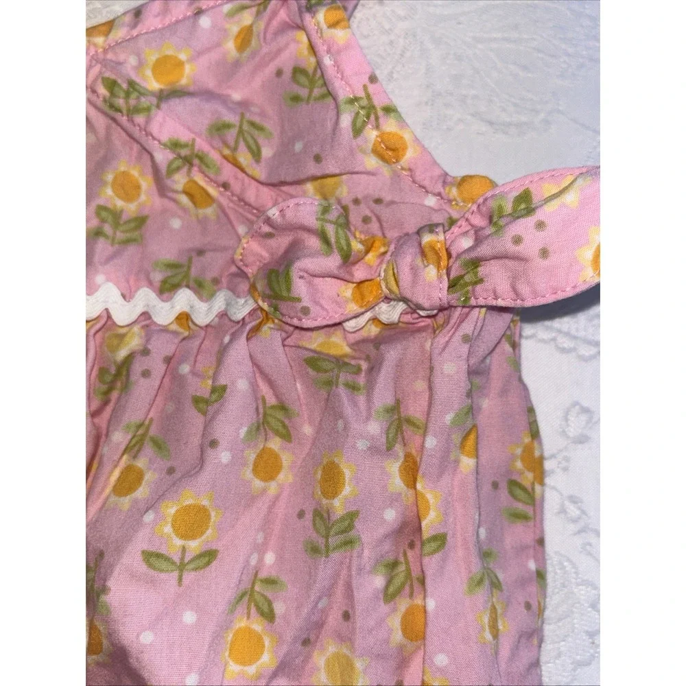 Vintage Y2K Gymboree Romper Embroidered Flowers Bubble Outfit‎ Halter 6-12  2006